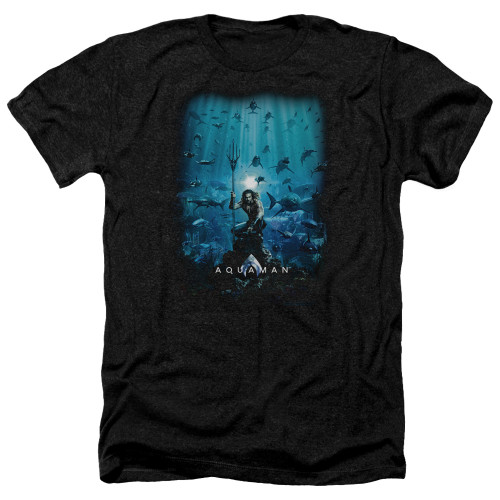 Aquaman Movie Poster Adult Heather T-Shirt Black