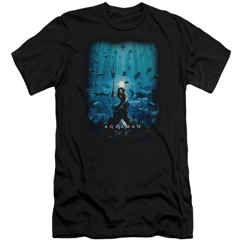 Aquaman Movie Poster Premium Adult 30/1 T-Shirt Black