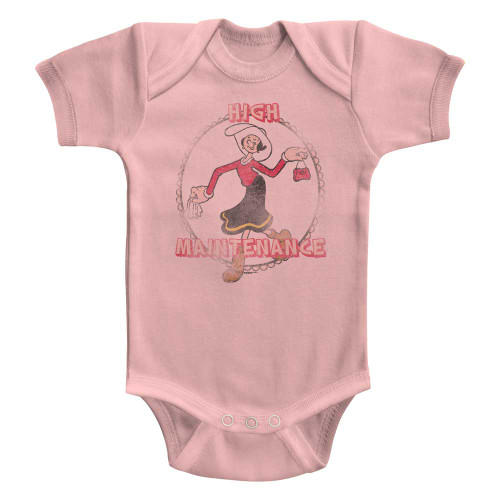 Popeye High Maintenance Light Pink Baby Onesie T-Shirt