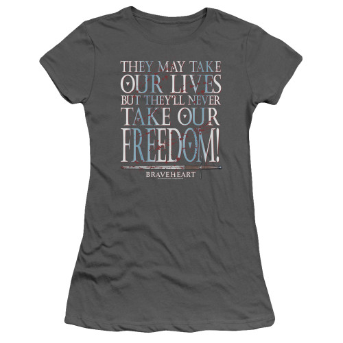 Braveheart Freedom Junior Women's Sheer T-Shirt Charcoal