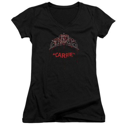 Carrie Prom Queen Junior Women's V-Neck T-Shirt Black