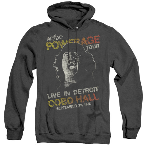 AC/DC Powerage Tour Adult Heather Pullover Hoodie Sweatshirt Black