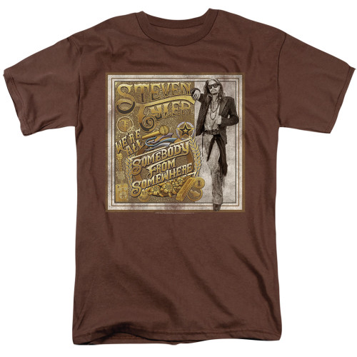 Steven Tyler Aerosmith Somebody From Somewhere Adult 18/1 T-Shirt Coffee