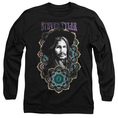 Steven Tyler Aerosmith Mandala Adult Long Sleeve T-Shirt Black