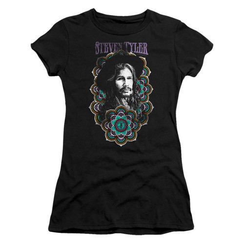 Steven Tyler Aerosmith Mandala Junior Women's Sheer T-Shirt Black