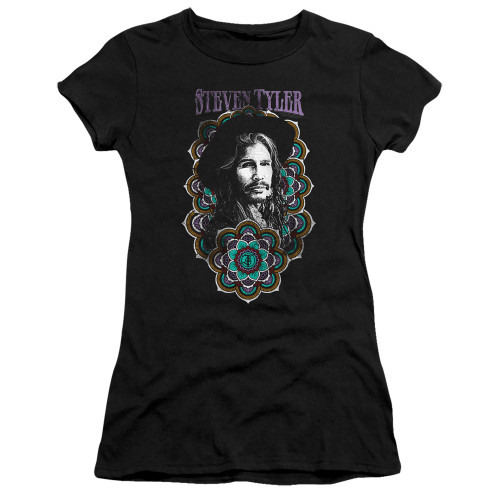 Steven Tyler Aerosmith Mandala Premium Junior Women's Sheer T-Shirt Black