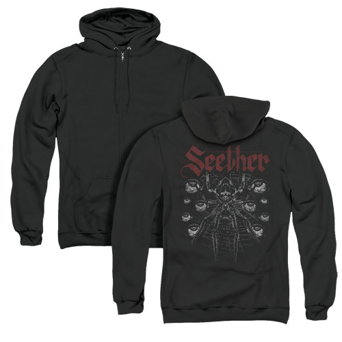 Seether Arachnoid (Back Print) Adult Zip Hoodie Sweatshirt Black