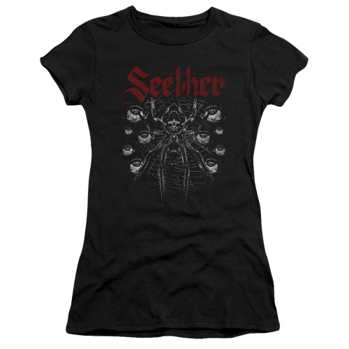 Seether Arachnoid Premium Junior Women's Sheer T-Shirt Black
