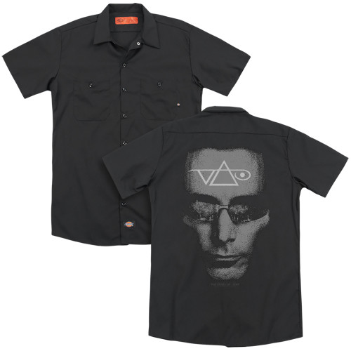 Steve Vai Vai Head (Back Print) Adult Work Shirt Black