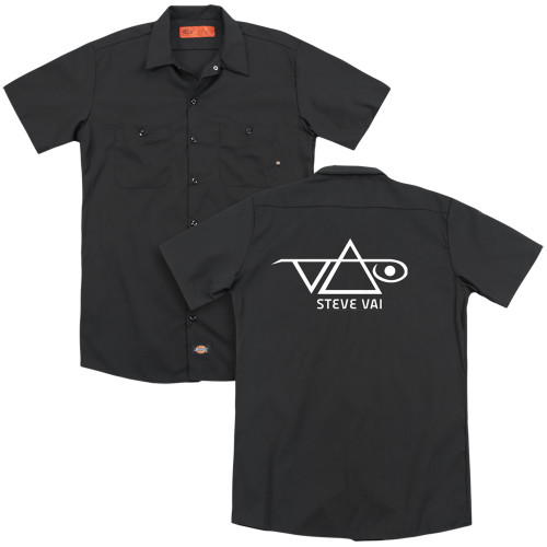 Steve Vai Logo (Back Print) Adult Work Shirt Black