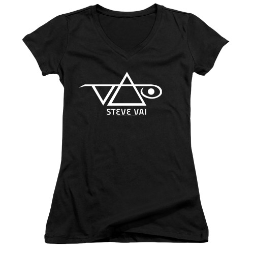 Steve Vai Logo Junior Women's V-Neck T-Shirt Black