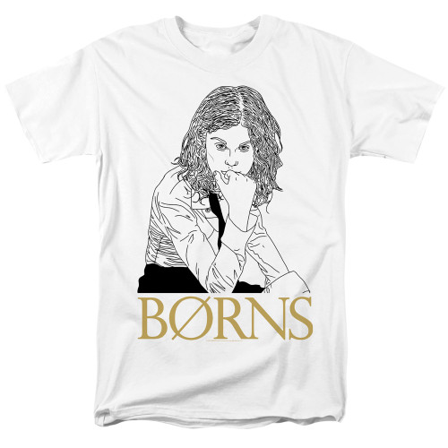 Borns Outline Adult 18/1 T-Shirt White