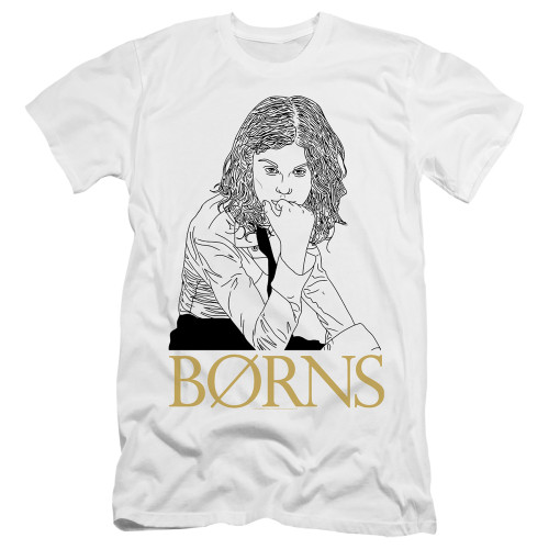 Borns Outline Premium Adult 30/1 T-Shirt White