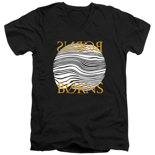 Borns Thumbprint Adult V-Neck T-Shirt Black