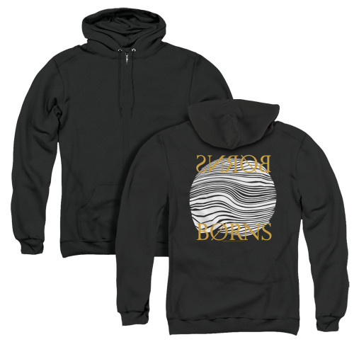 Borns Thumbprint (Back Print) Adult Zip Hoodie Sweatshirt Black
