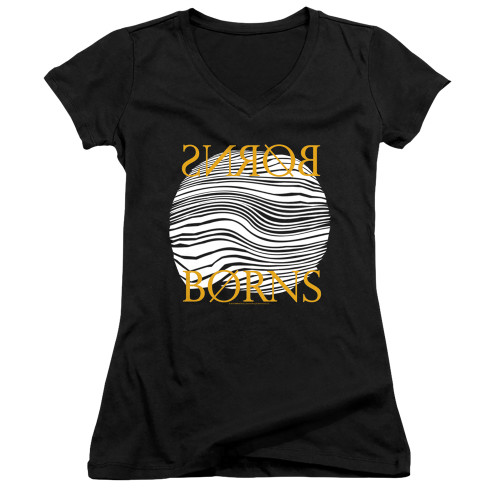 Borns Thumbprint Junior Women's V-Neck T-Shirt Black