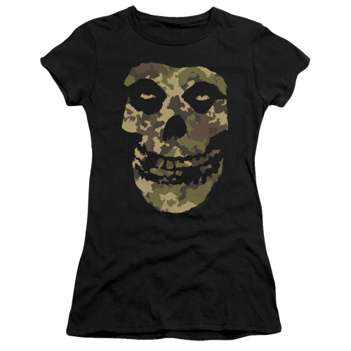 Misfits Camo Skull Premium Junior Women's Sheer T-Shirt Black