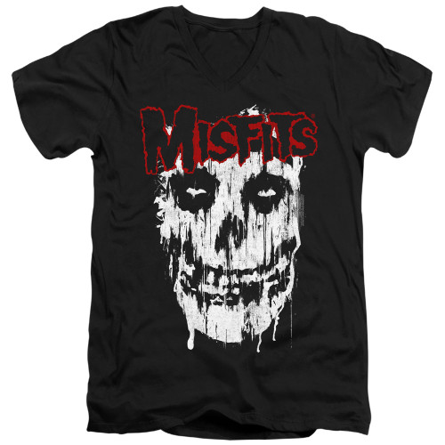 Misfits Splatter Adult V-Neck T-Shirt Black