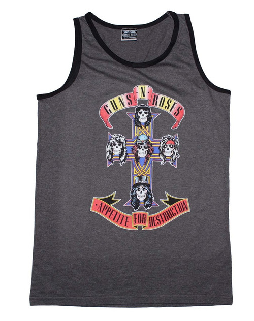 Guns N Roses Appetite for Destruction Heather Contrast Muscle Tank Top