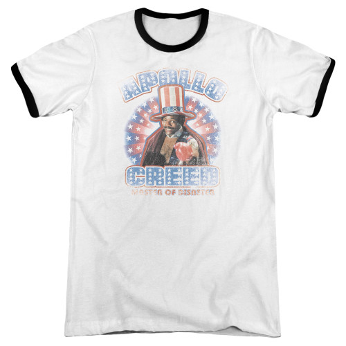Rocky Apollo Creed Adult Ringer T-Shirt White/Black
