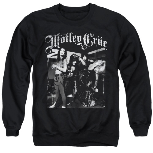 Motley Crue Band Photo Adult Crewneck Sweatshirt Black