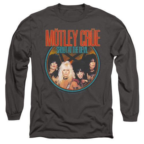 Motley Crue Crue Shout Adult Long Sleeve Classic T-Shirt Charcoal