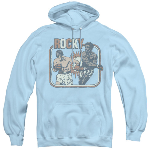 Rocky Big Fight Adult Pullover Classic Hoodie Sweatshirt Light Blue