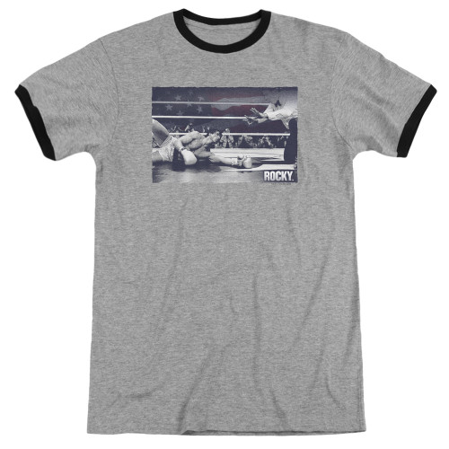Rocky American Will Adult Ringer Classic T-Shirt Heather/Black