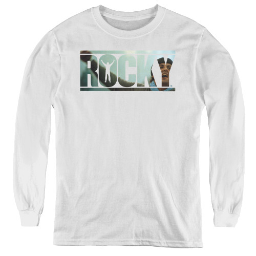 Rocky Cutout Logo Youth Long Sleeve Classic T-Shirt White