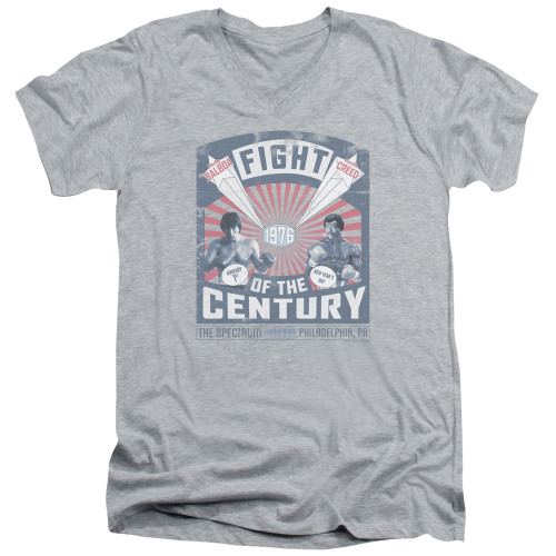 Rocky Balboa Creed Fight Poster Adult V-Neck Classic T-Shirt Athletic Heather
