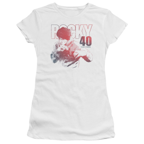 Rocky 40 Years Strong Junior Women's Sheer Classic T-Shirt White