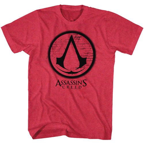 Assassins Creed Logos Cherry Heather Adult T-Shirt