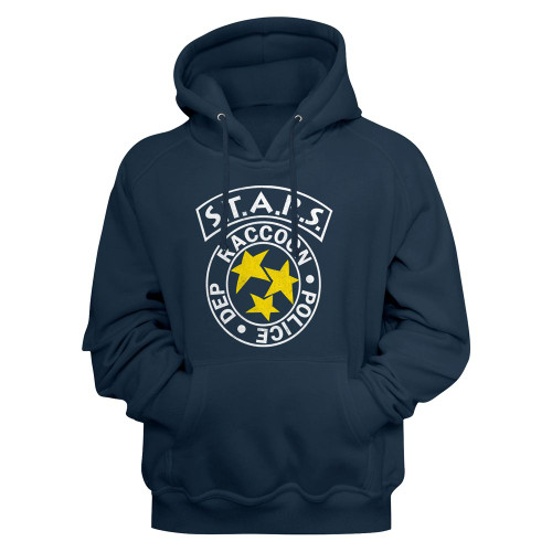 Resident Evil RPD Stars Navy Adult Hoodie Sweatshirt