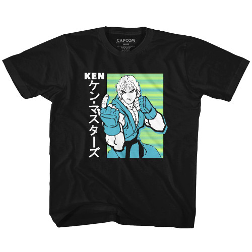 Street Fighter Ken Black Youth T-Shirt