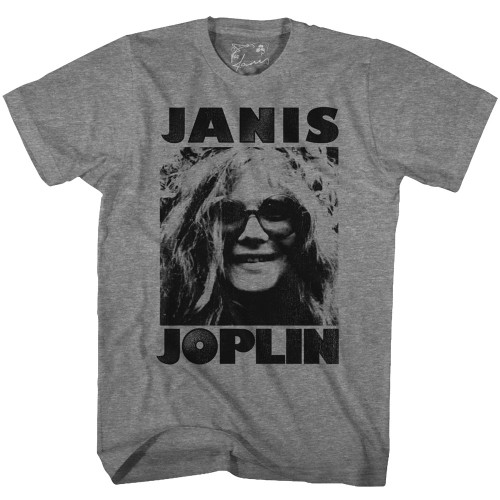 Janis Joplin Janis Graphite Heather Adult T-Shirt