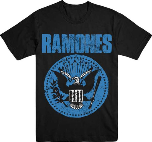 Ramones Distressed Blue Seal Adult Classic T-Shirt