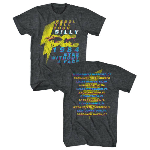 Billy Idol Eyeballs Tour Heather Adult T-Shirt - Clearance