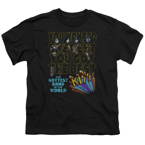 Kiss The Best Youth T-Shirt Black - Clearance