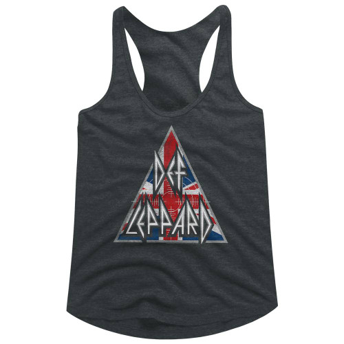 Def Leppard British Logo Triangle Junior Women's Racerback Tank Top T-Shirt - Clearance