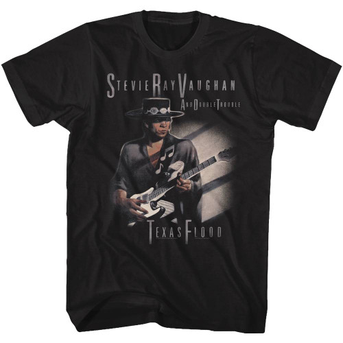 Stevie Ray Vaughan Texas Flood Too Black Adult T-Shirt - Clearance
