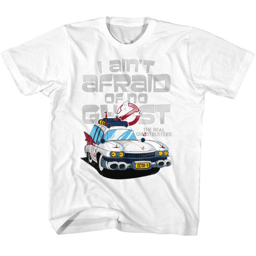 The Real Ghostbusters Aint Afraid White Children's T-Shirt - Clearance