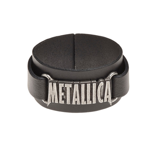 Metallica Logo Leather Wrist Strap by Alchemy of England