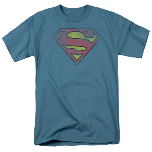 Superman Inside Shield Adult 18/1 T-Shirt Slate