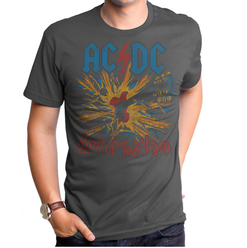 AC/DC Blow Up Your Video Adult T-Shirt Titanium