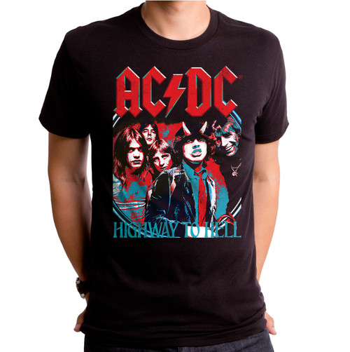 AC/DC Highway Adult T-Shirt Black