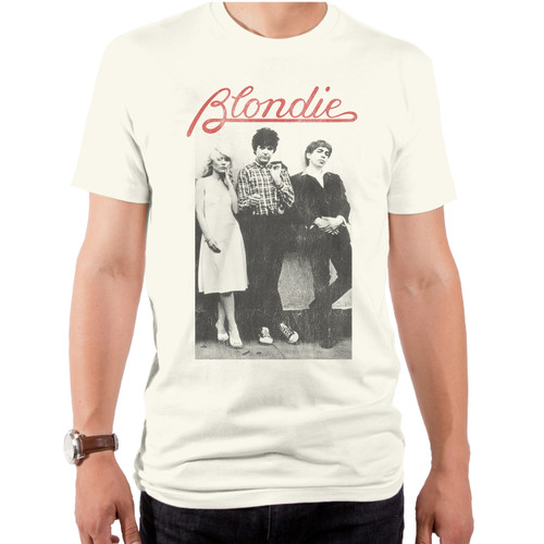 Blondie Wallflowers Logo Adult T-Shirt Vintage White