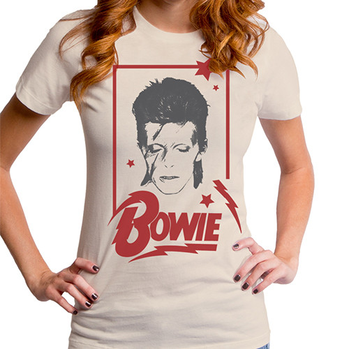 David Bowie Aladdin Frame Junior Women's T-Shirt Cream