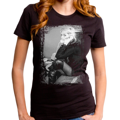 Debbie Harry Hanging On The Telephone Junior Women's T-Shirt Crew Black