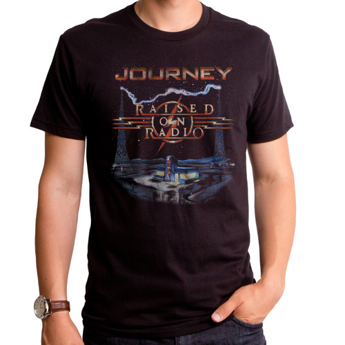 Journey Raised on the Radio Adult T-Shirt Black