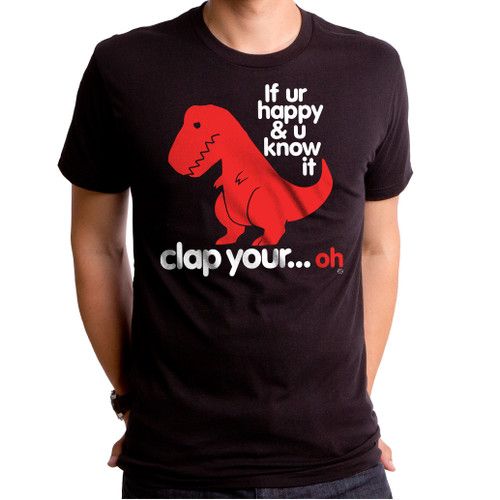 Sad T-Rex Adult T-Shirt Black